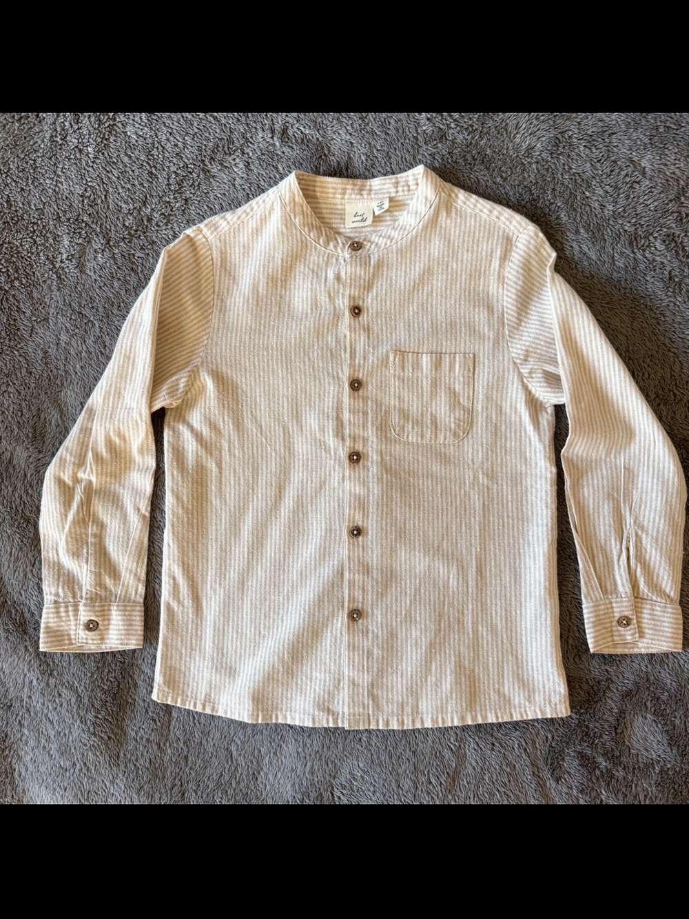 Beet World Boys Striped Band Collar Shirt 5–6Y